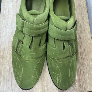 Bally Swiss Vintage Olive Green Athletic  Tennis Shoe  40 9 Womans